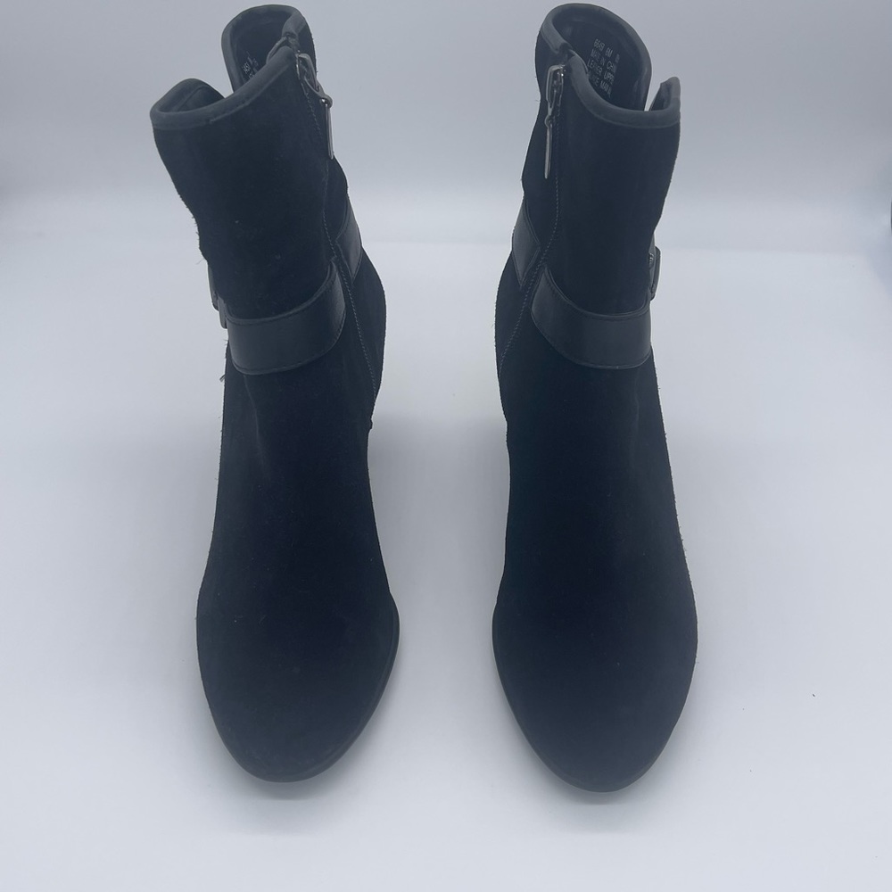 Black Clark Suede Booties